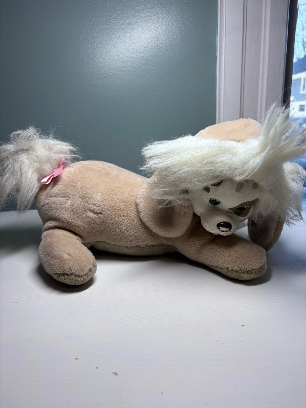 Vintage 1992 Hasbro Puppy Surprise Plush MOM Dog Tan & White with 1 Puppy